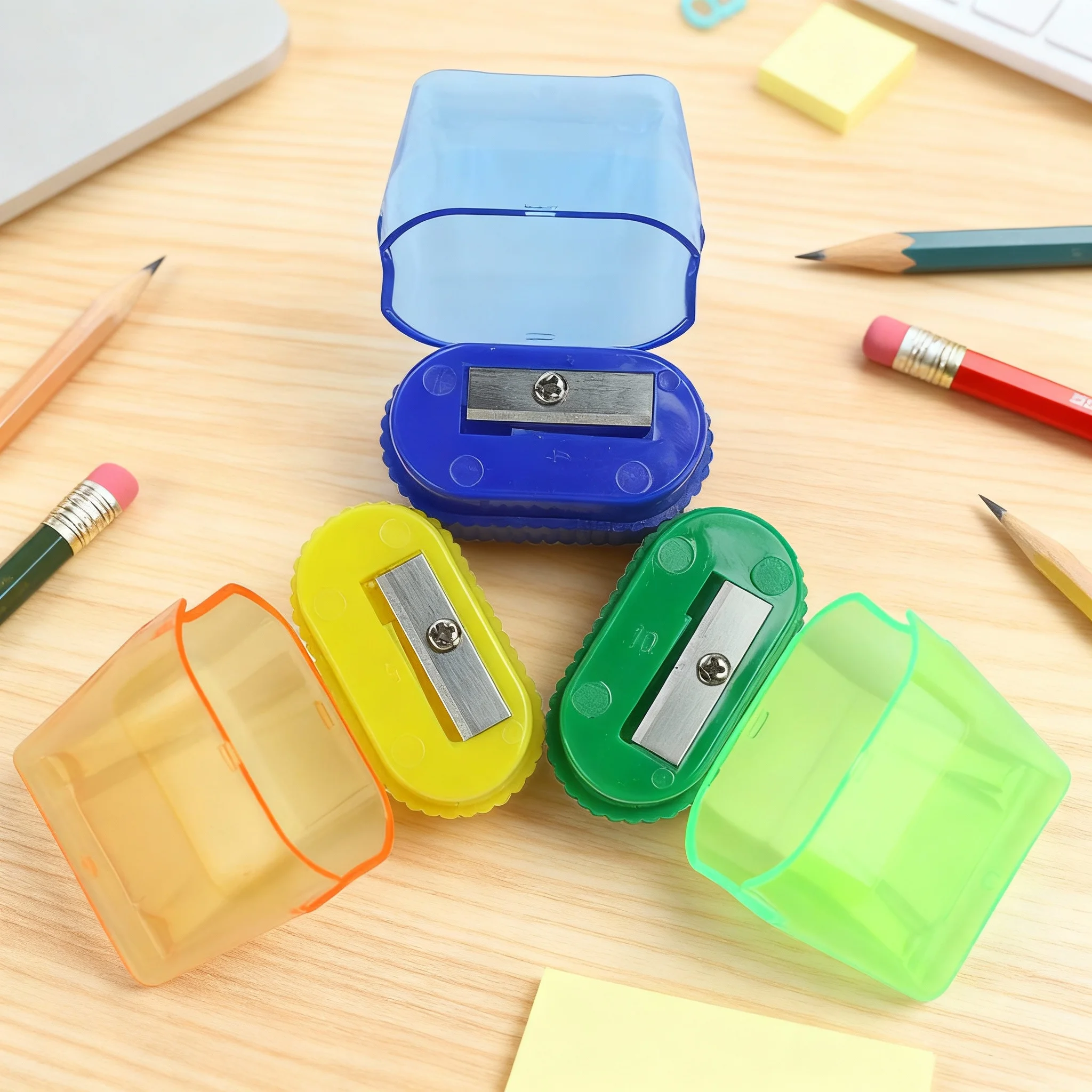 Office Desktop Manual Pencil Sharpener with Dust Box Durable Clean Desk Pencil Sharpening Tool