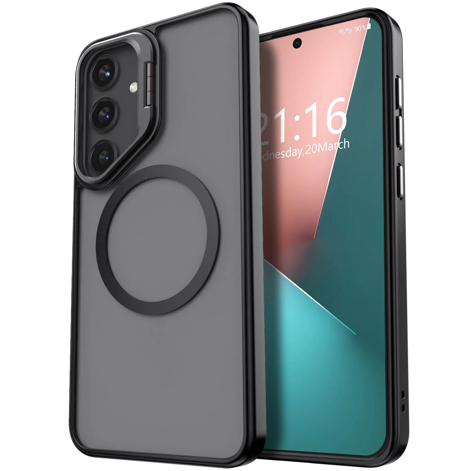 لسامسونج غالاكسي S25/S25 زائد/S25 الترا/S25 حافة عدسة الكاميرا مسنده حامل حافظة مغناطيسية للصدمات غطاء واضح