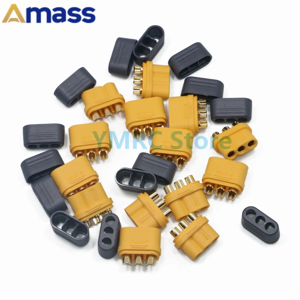 Amass MR60 커넥터 플러그 암수 커넥터, 외장 3.5mm 불릿 커넥터, 모터 컨트롤러용, 50 쌍