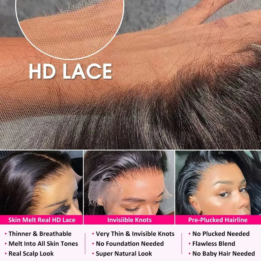 Body Wave Raw Virgin Vietnamese Human Hair Lace Front Wig — Transparent HD Lace, Glueless
