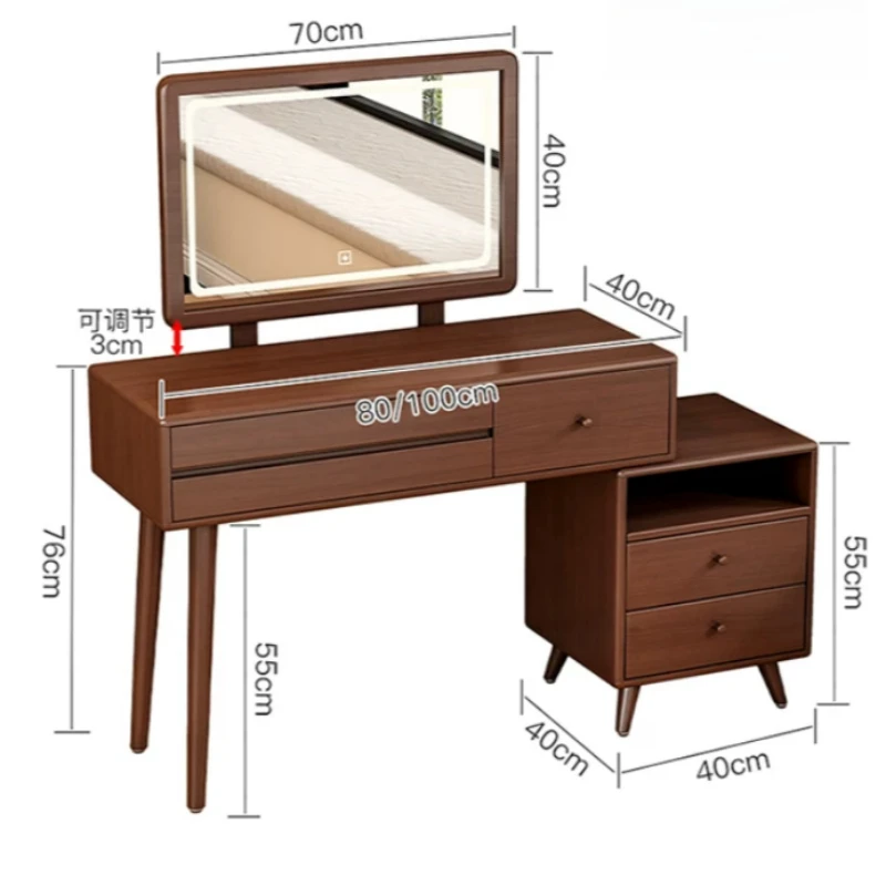 Nice Household Dressing Tables Luxury Mirror Storage Wooden Makeup Tables Side Beauty Schminktisch Mid Century Furniture