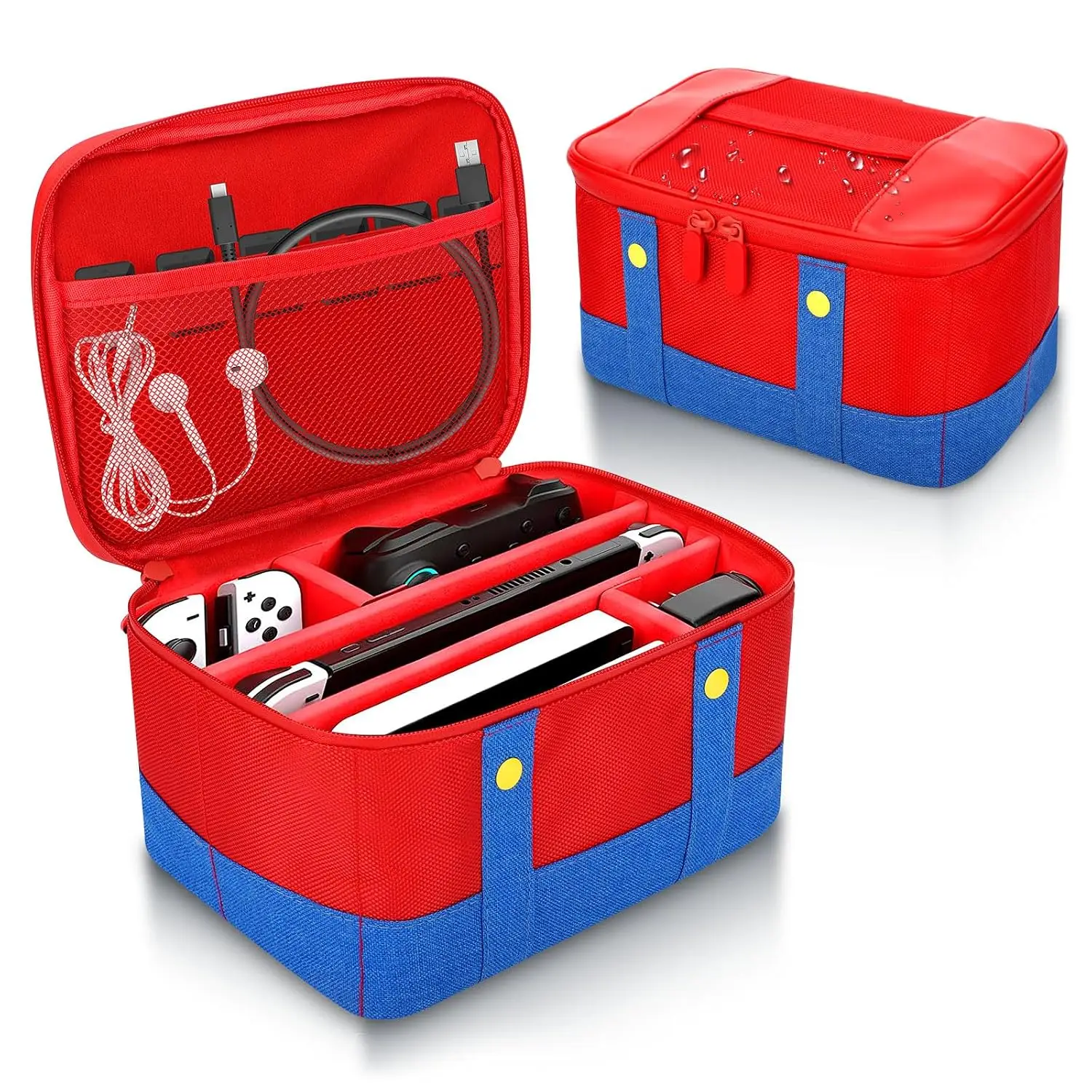 Niedliche Switch-Tragetasche für Nintendo Switch/Lite/OLED, tragbare, weiche, wasserdichte Schutzhülle, Aufbewahrungstasche, Reisetasche, Messenger-Tasche aus Oxford-Stoff für NS SD-Konsole, Dock,