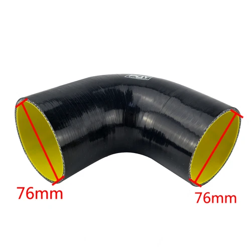 Imagen 2 del producto PQY - 3 ""76mm codo de 90 grados manguera de silicona tubo Turbo entrada azul y amarillo/negro y amarillo PQY-SH9030-QY