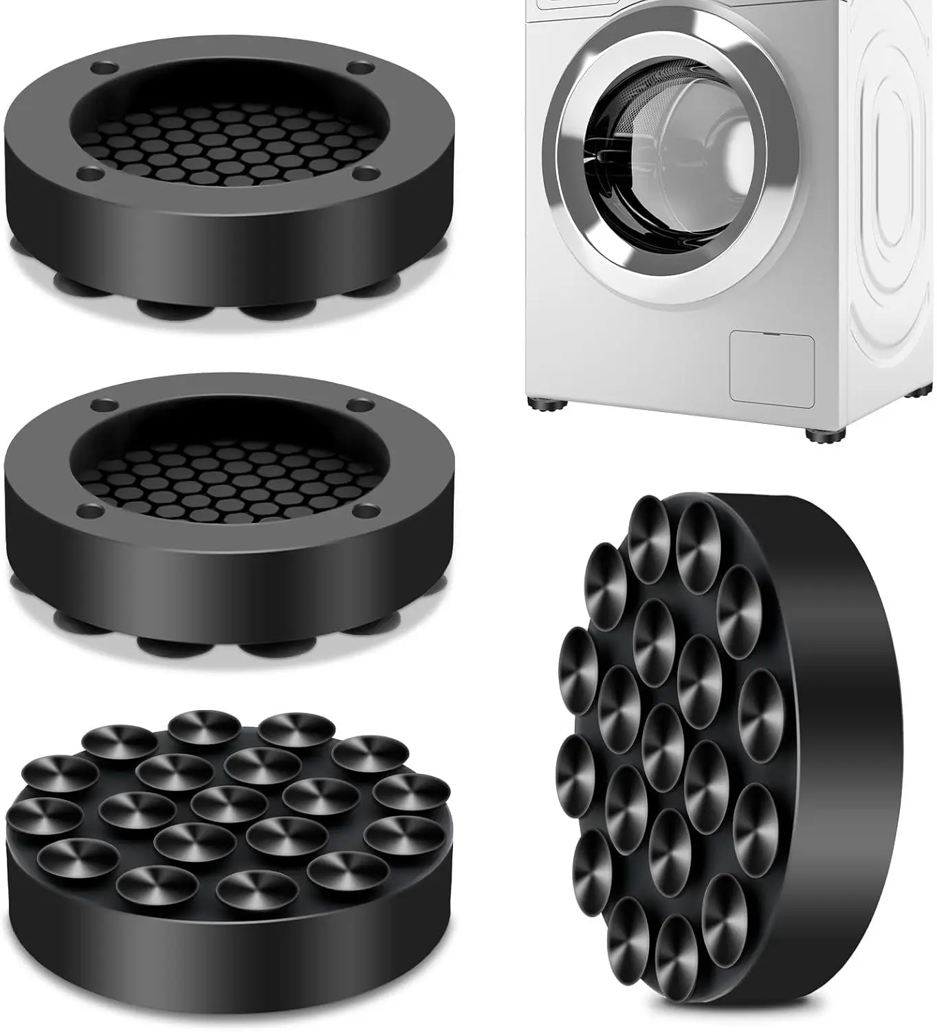 4PCS Anti-Vibration Washing Machine Foot Pads Noise Cancelling Laundry Room Floor Protection for Washing Machines