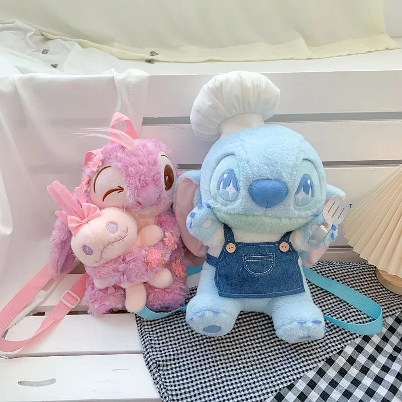 

Stitch Anime Cartoon Plush Doll Backpack Large-Capacity Kawai Lilo&Stitch Outdoor Trendy Backpack Soft Plush Toy Birthday Gift