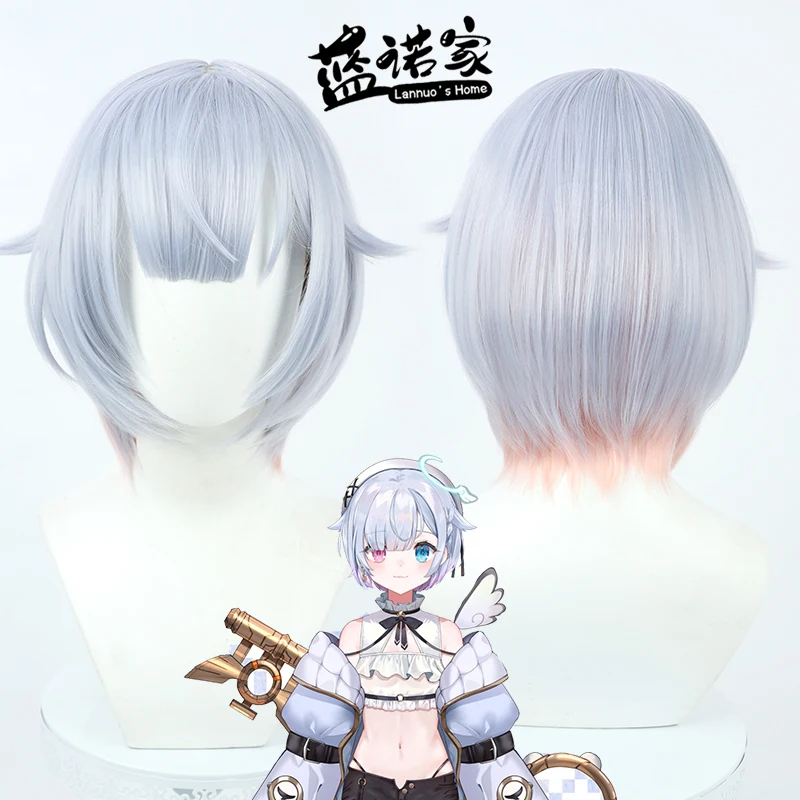 Virtual YouTube Vtuber Amamiya Nazuna Cosplay Wig Halloween Carnival Party Props Synthetic Hair Heat Resistant Fiber + Wig Cap