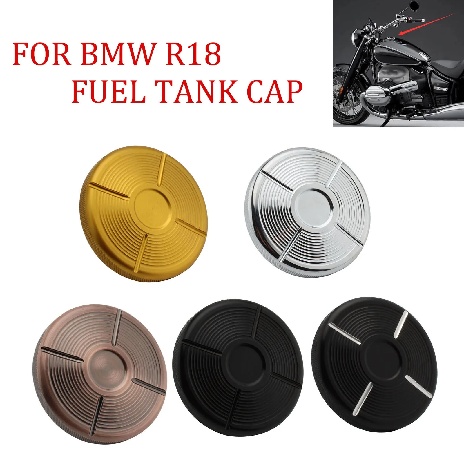 For BMW R 18 R18 Motorcycle Petrol Fuel Gas Tank Cap Filler Top Cover
