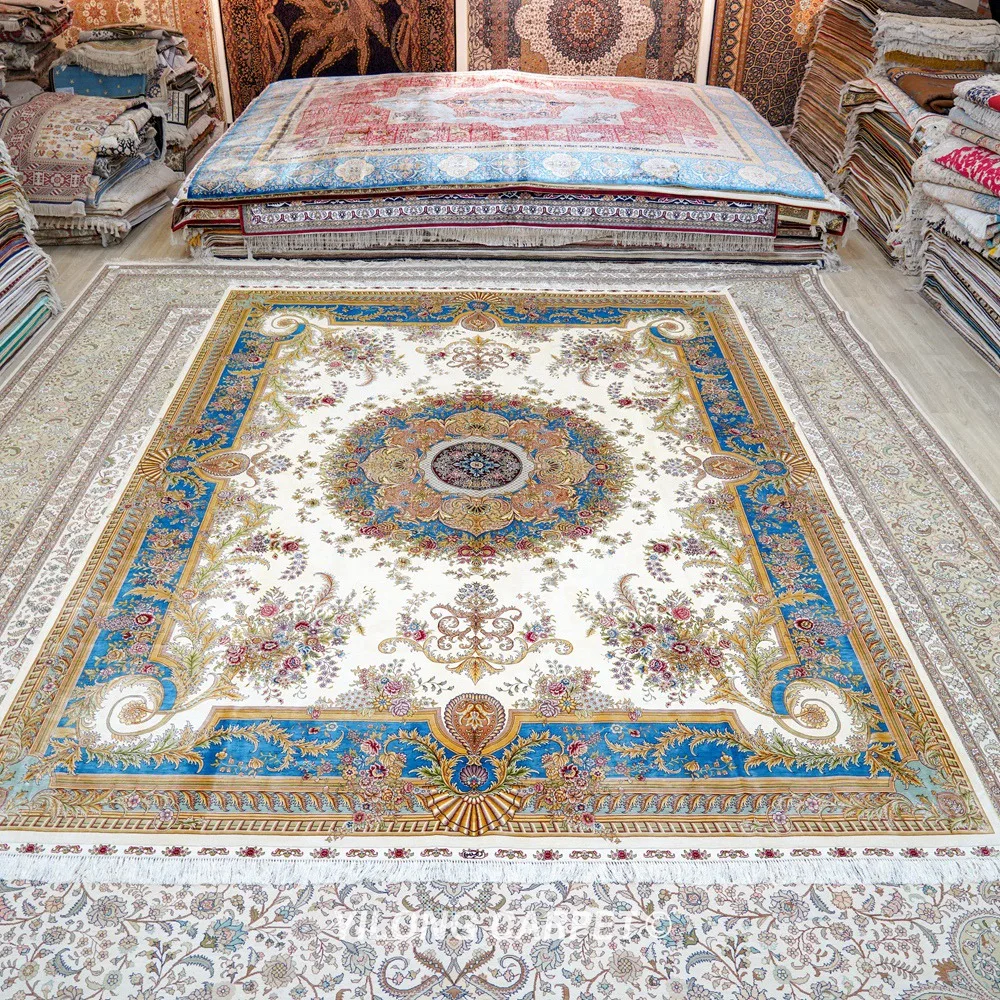 9'x12' Handknotted Classical Decoration Handamde French Silk Oriental Carpets (ZQG347A)