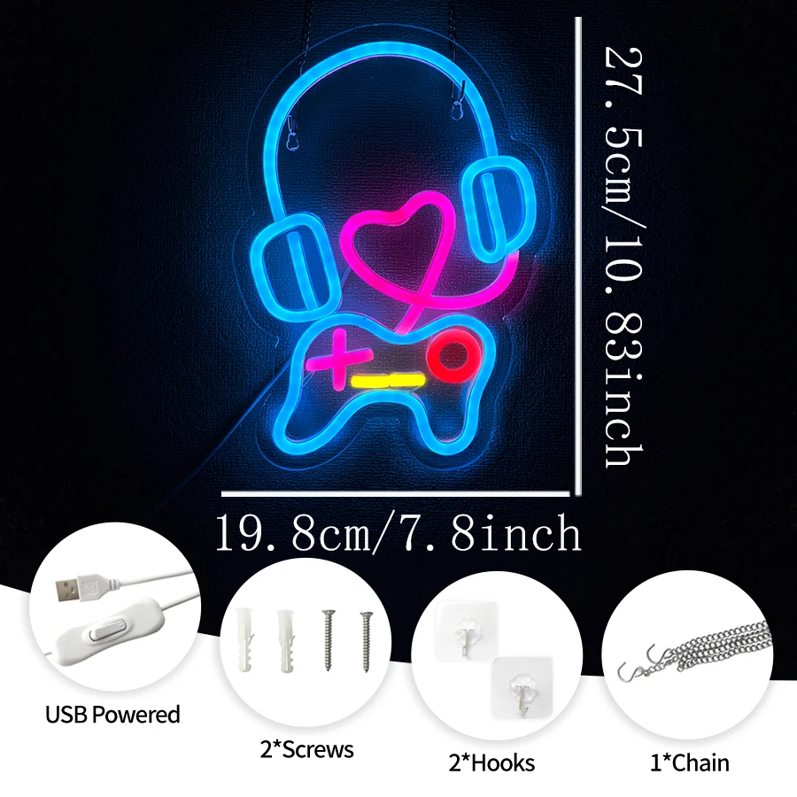 ป้ายไฟ LED รูปหูฟังเกม ใช้สำหร - Party Games Youth บทวิจารณ์และราคา
