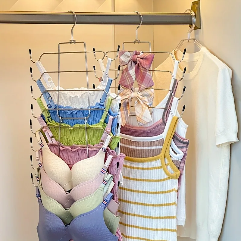 

Набор из 3 многослойных нескользящих вешалок-органайзеров для бюстгальтеров: легкое хранение спортивных бюстгальтеров, майок, купальников, топов, юбок для гардероба в общежитии