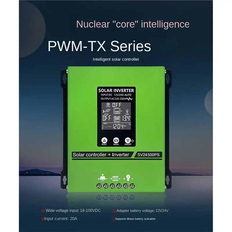 ABJF-Solar Power Inverter Control 12V 24V Single-Phase Photovoltaic Charging And Off-Grid System 500W Pure Sine Wave