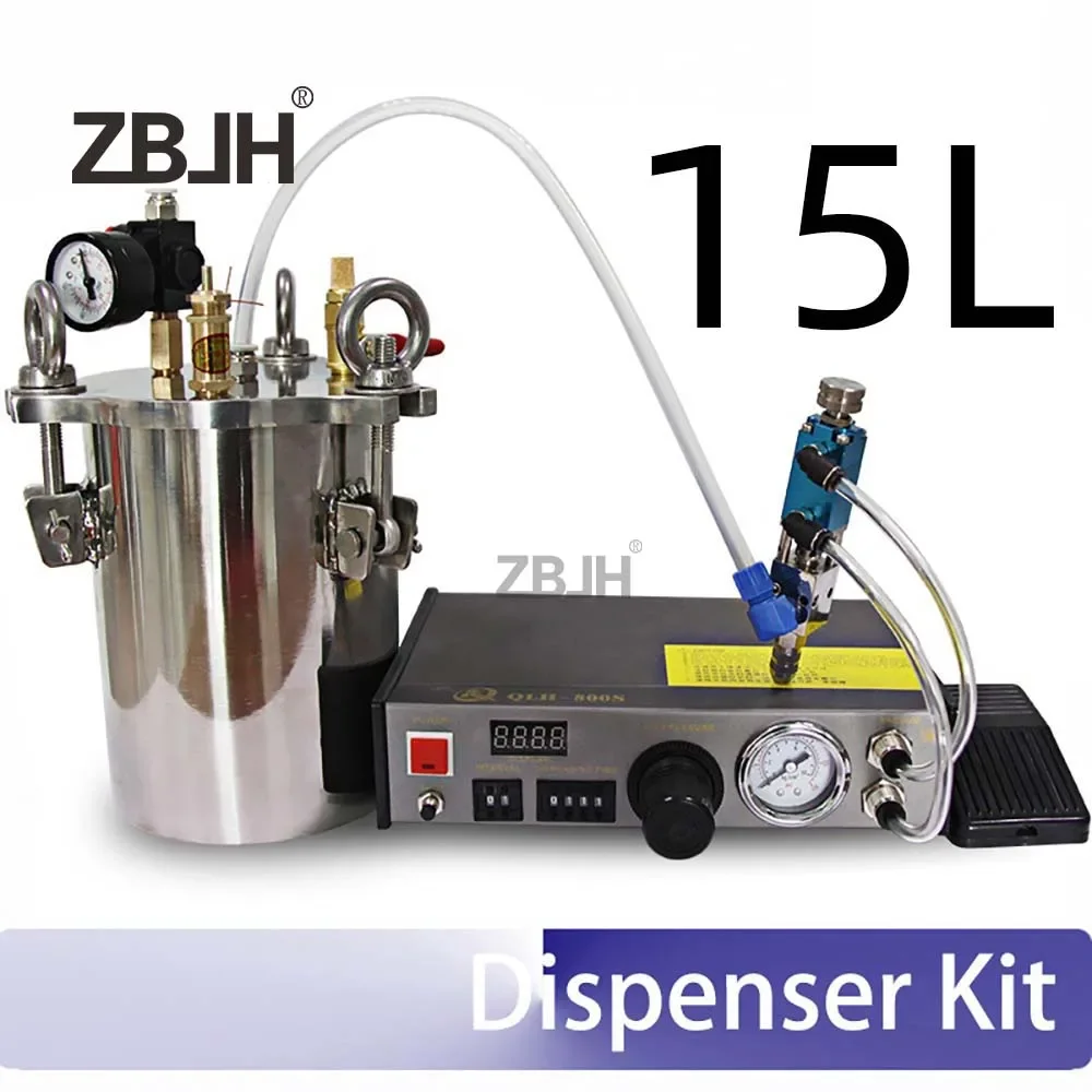 Dispenser kit, 1pcs 15L adhesive glue storage tank + 1pcs dispensing valve + 1pcs dispenser with neccessary spares