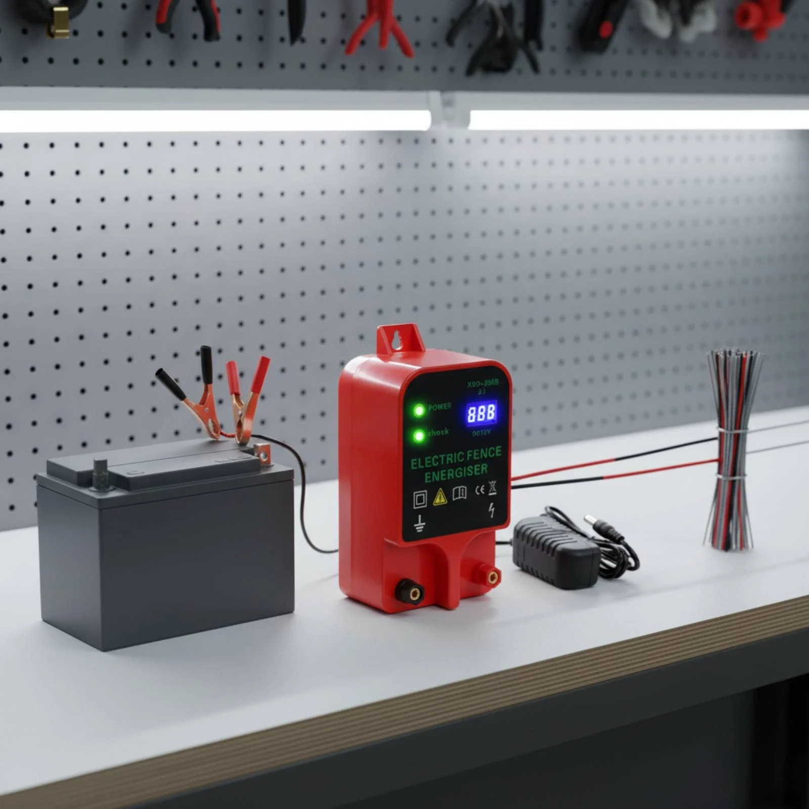 

Electric Fence Main Single Unit Two Terminal Design Fence Pulse Pulse Generator Livestock Control Gear Easy to Install