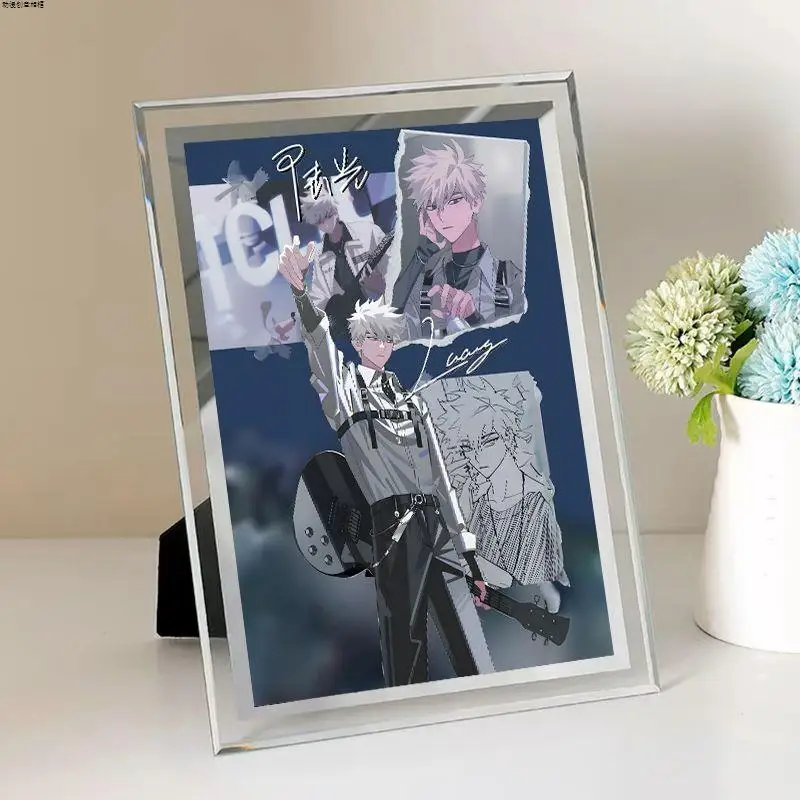 Anime Game Link Click Lucas Charles Jo Cosplay Cartoon Glass Photo Frame Desktop Ornament Accessory Display Xmas Gift