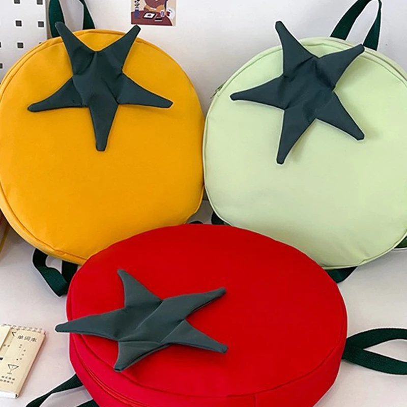

Women's Backpacks Cute Cartoon Tomato Japanese Kawaii Sweet Verstaile Casual Backpacks Funny Personal Large Capacity Schoolbags