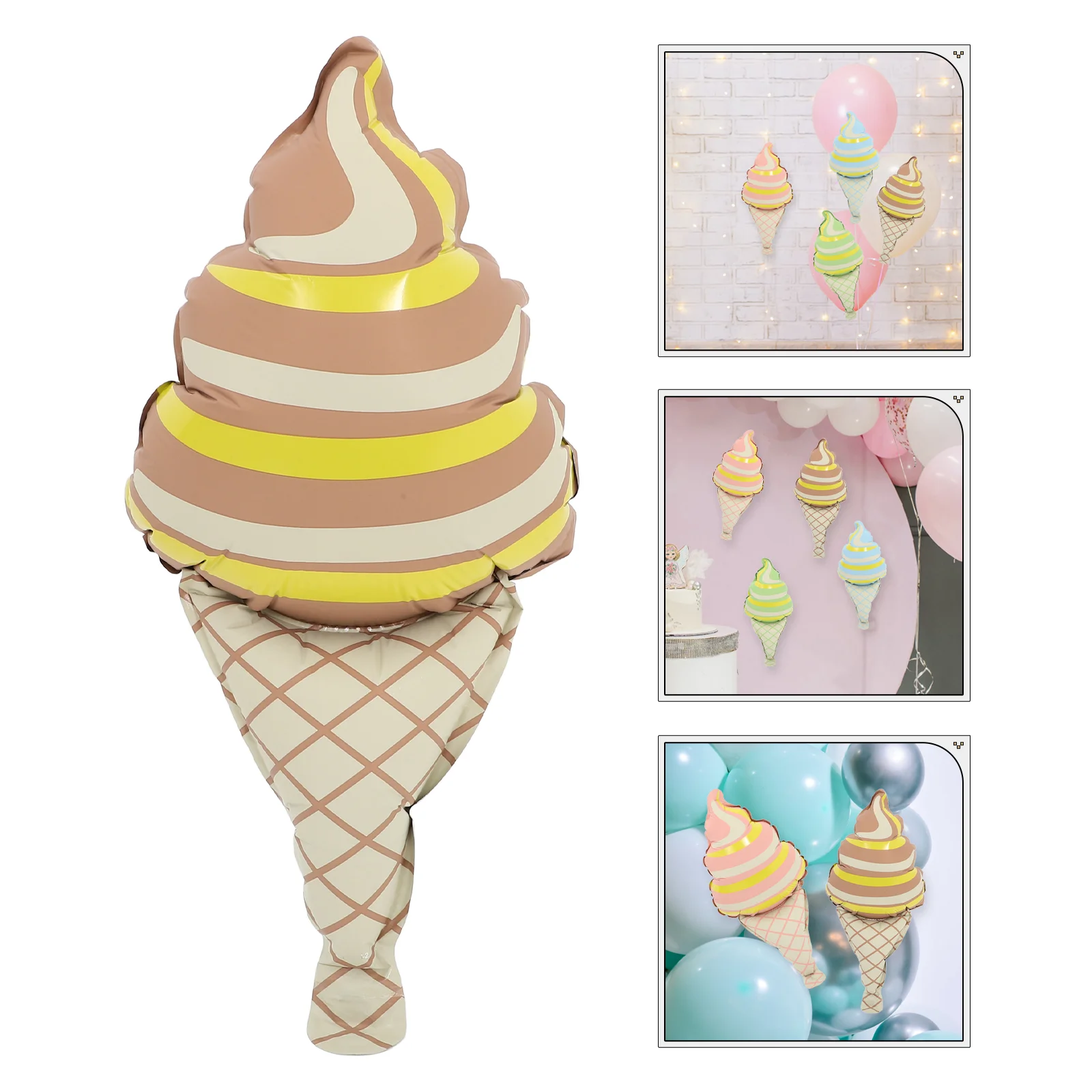 

4 Pcs Balloon Decoration Summer Balloons Simulation Ice Cream Automatic Kids Party Favors Hawaii