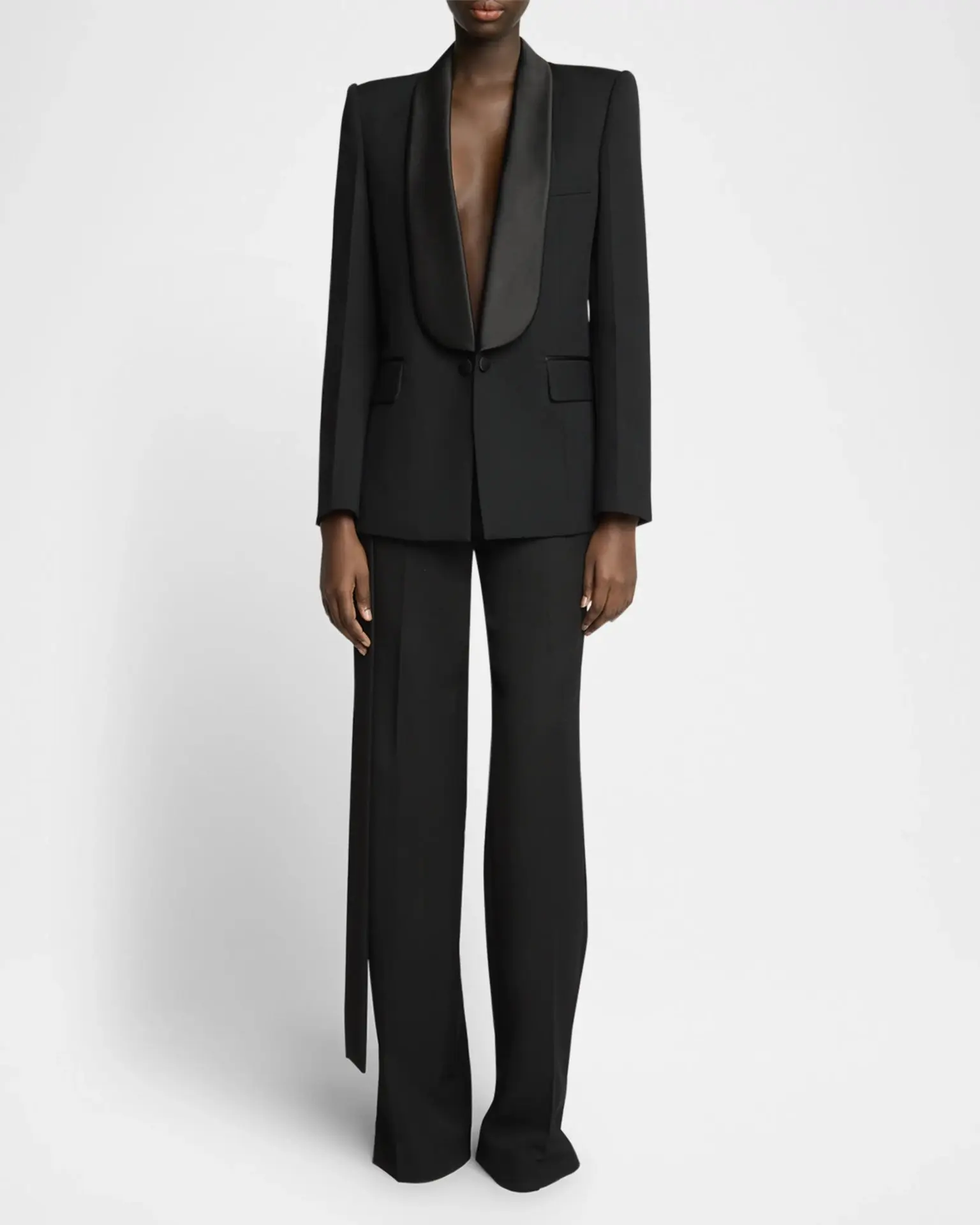 

Allingentle Lapel Suit Women's 2 Piece Set Fashion Suit Jacket Long Pantsuit Set Customize