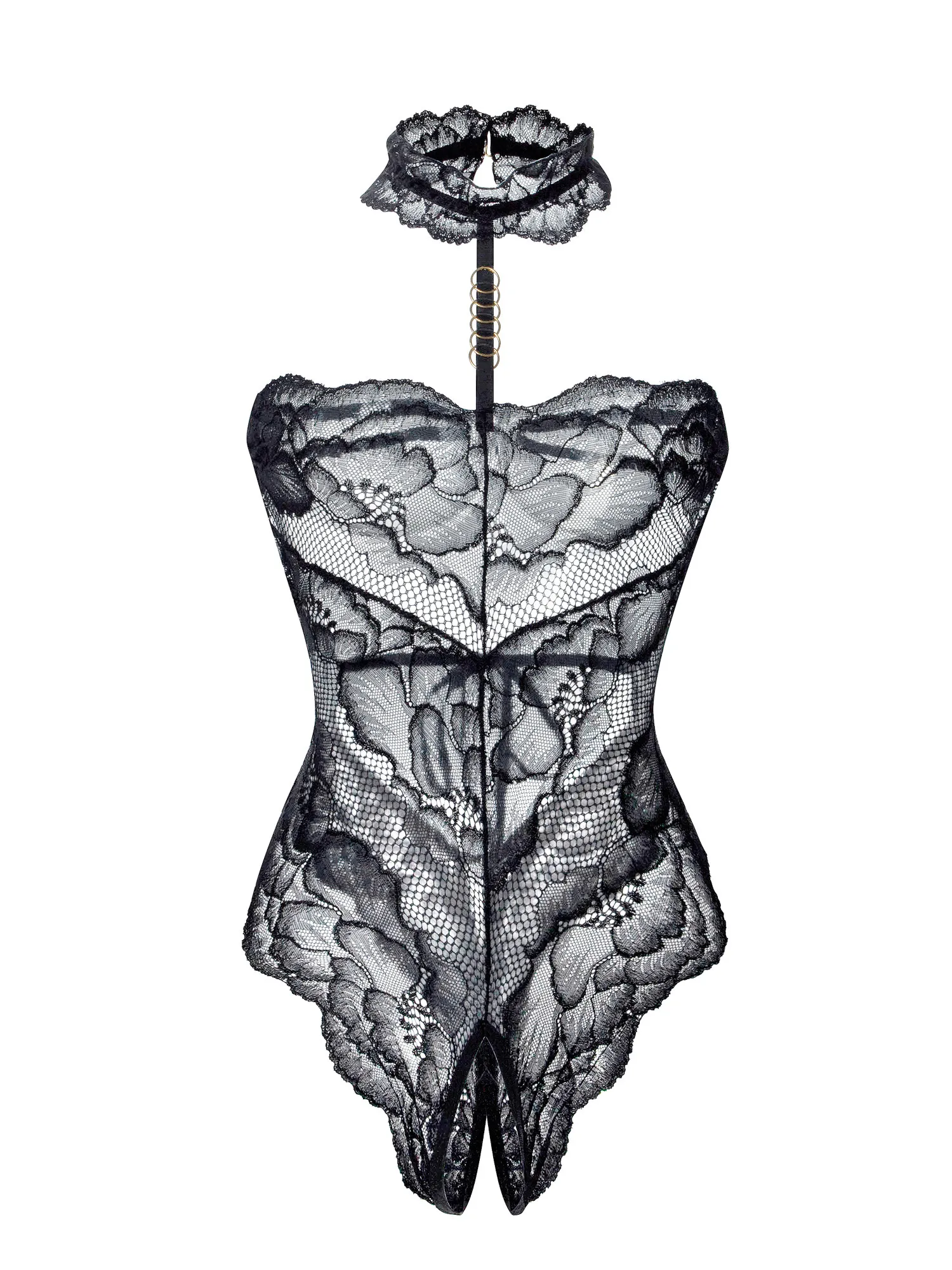 

Комплект нижнего белья «Пион под луной»: кружевной бюстгальтер и боди для зрелых женщин