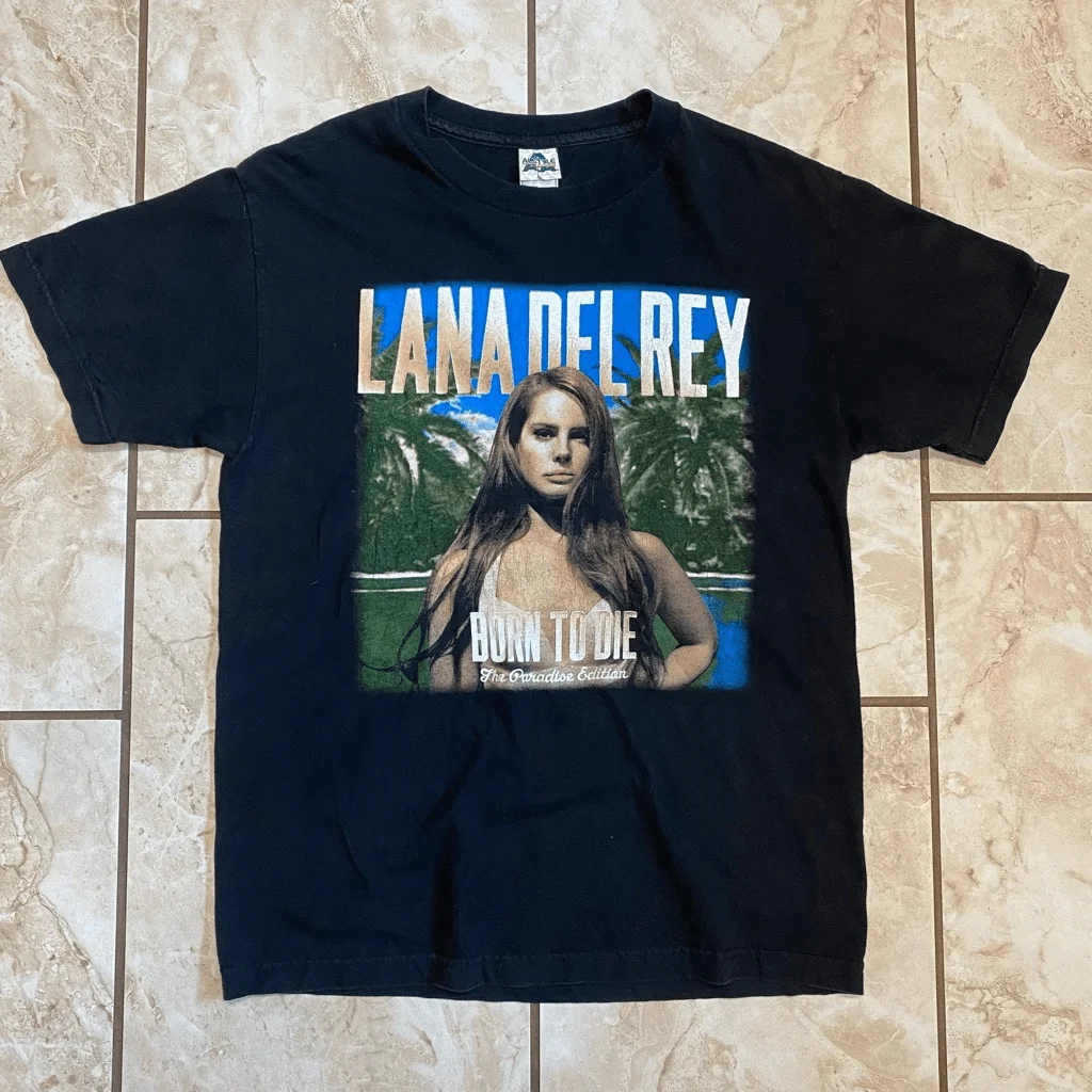 Alstyle Men Rare Vintage Lana Del Rey Raptee Born To Die Tour Shirt Black Medium