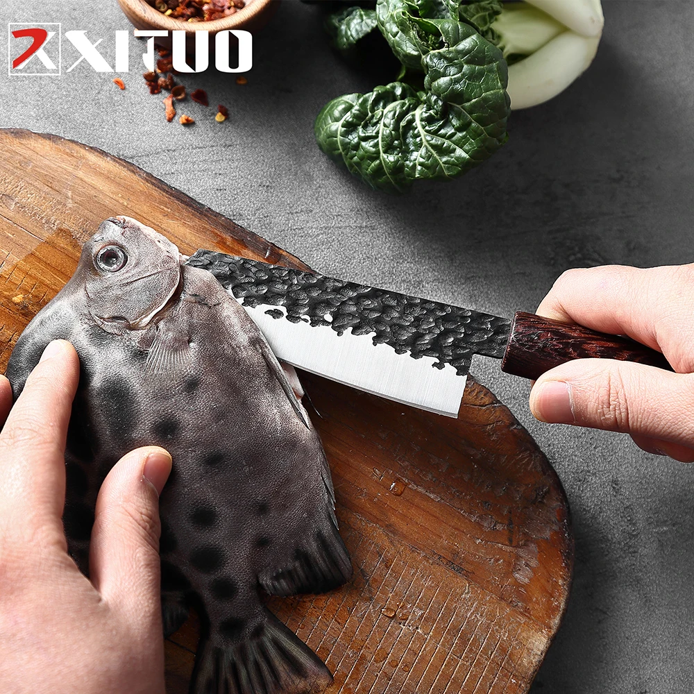 Professional Fish Killing Knife Fillet Knife High Carbon Steel Kitchen Boning Knife Portable Knife for Meat Fish Poultry Chicken