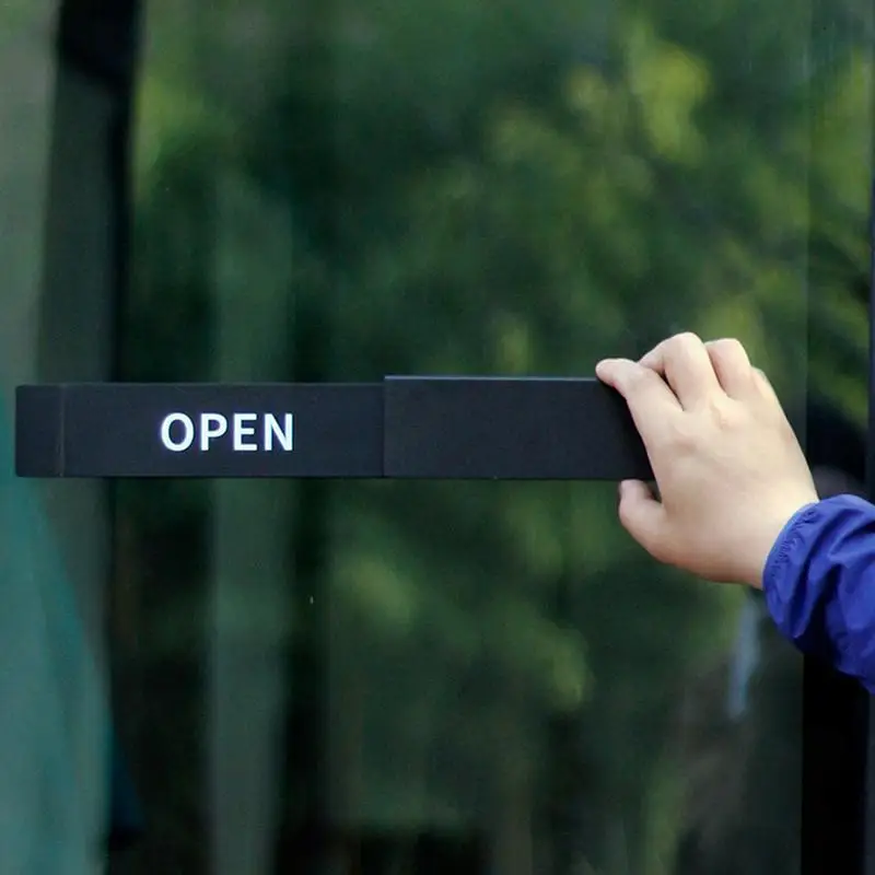 Open Sign For Bussiness Door Privacy Slide Door Indicator With Clear Text Slider Door Indicator Double Sided Visibility For