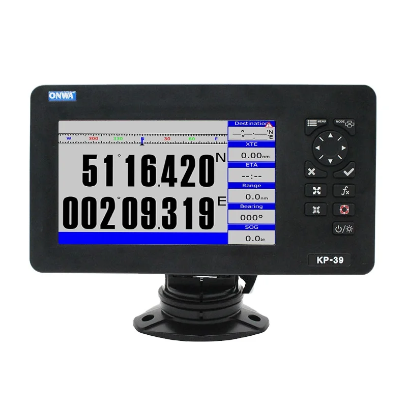 KP-39 7-inch Color TFT GPS Chart Plotter 800x480 Resolution IP66 Water Resistance 3m Accuracy Supporting K-chart C-map SD Card