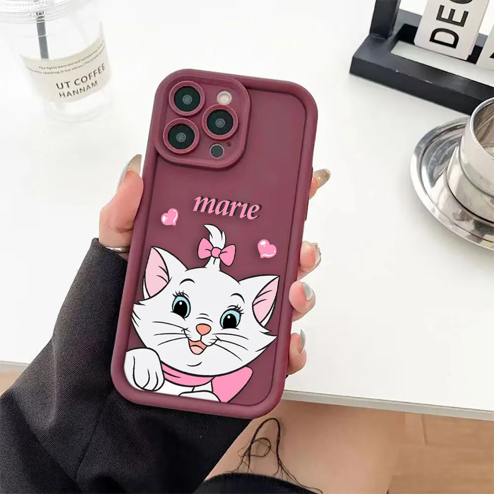 Disney's Cute Mary Cat Luxtury Phone Case For VIVO V20 V23 V23E V25 V27 V29 V30 V30E X60 X70 X80 X90 X100 PRO 4G 5G Case Funda