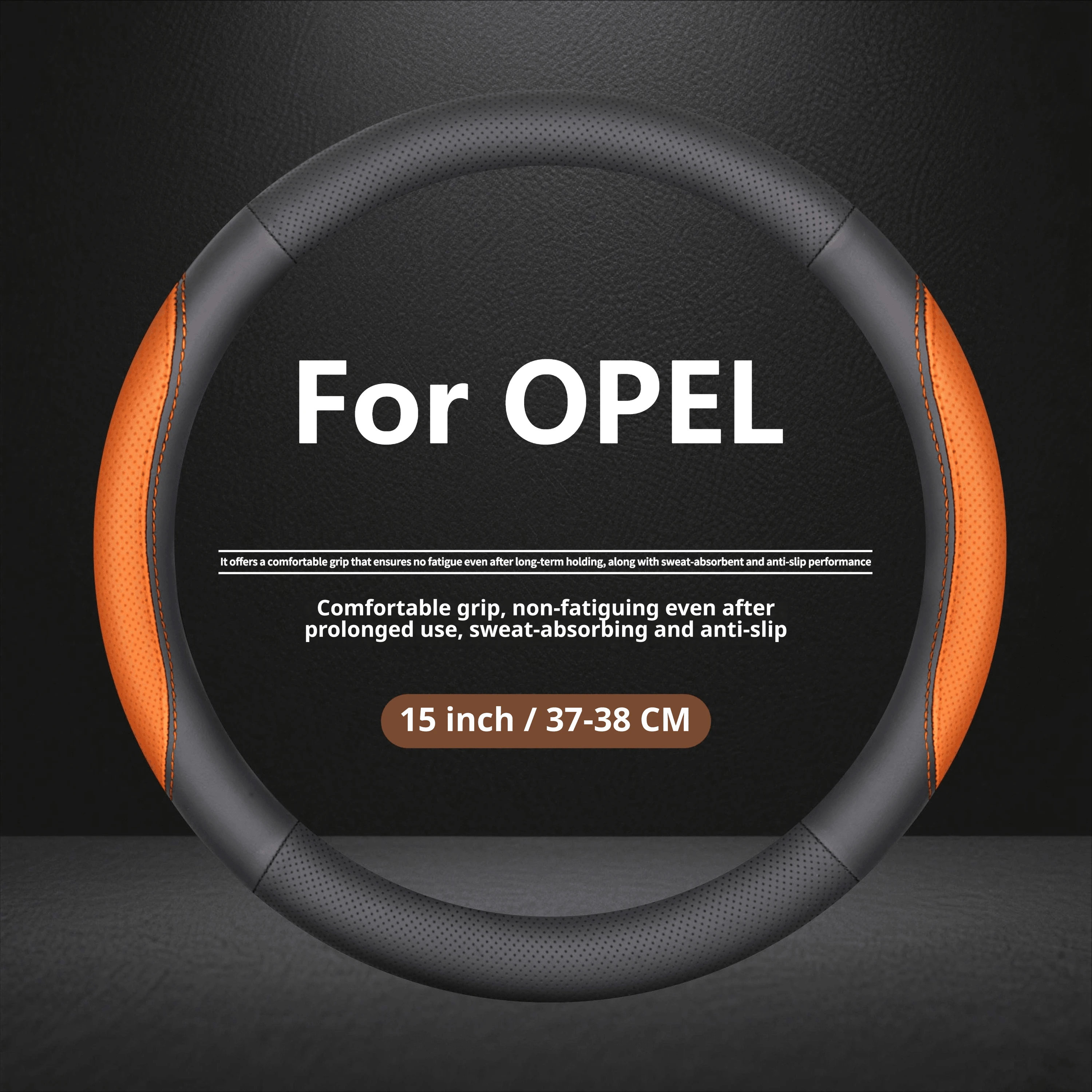 For Opel Car Steering Wheel Cover Nappa Leather 15 Inch Fits Astra Insignia Mokka Crossland Corsa Zafira Vivaro Car Accessories