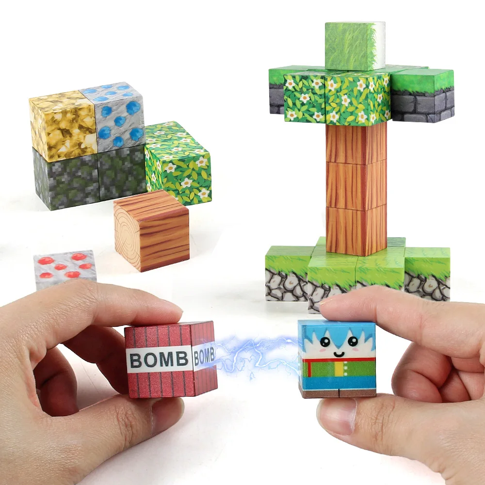 Conjuntos de blocos magnéticos de 2.5cm, brinquedos de construção diy para crianças, modelo mundial magnético para meninos e meninas, cubos sensoriais montessori, presentes para crianças