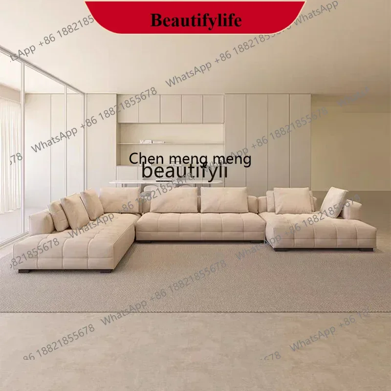 z183 Y48 Fabric sofa combination Italian minimalist large apartment combination corner matte cloth sofa