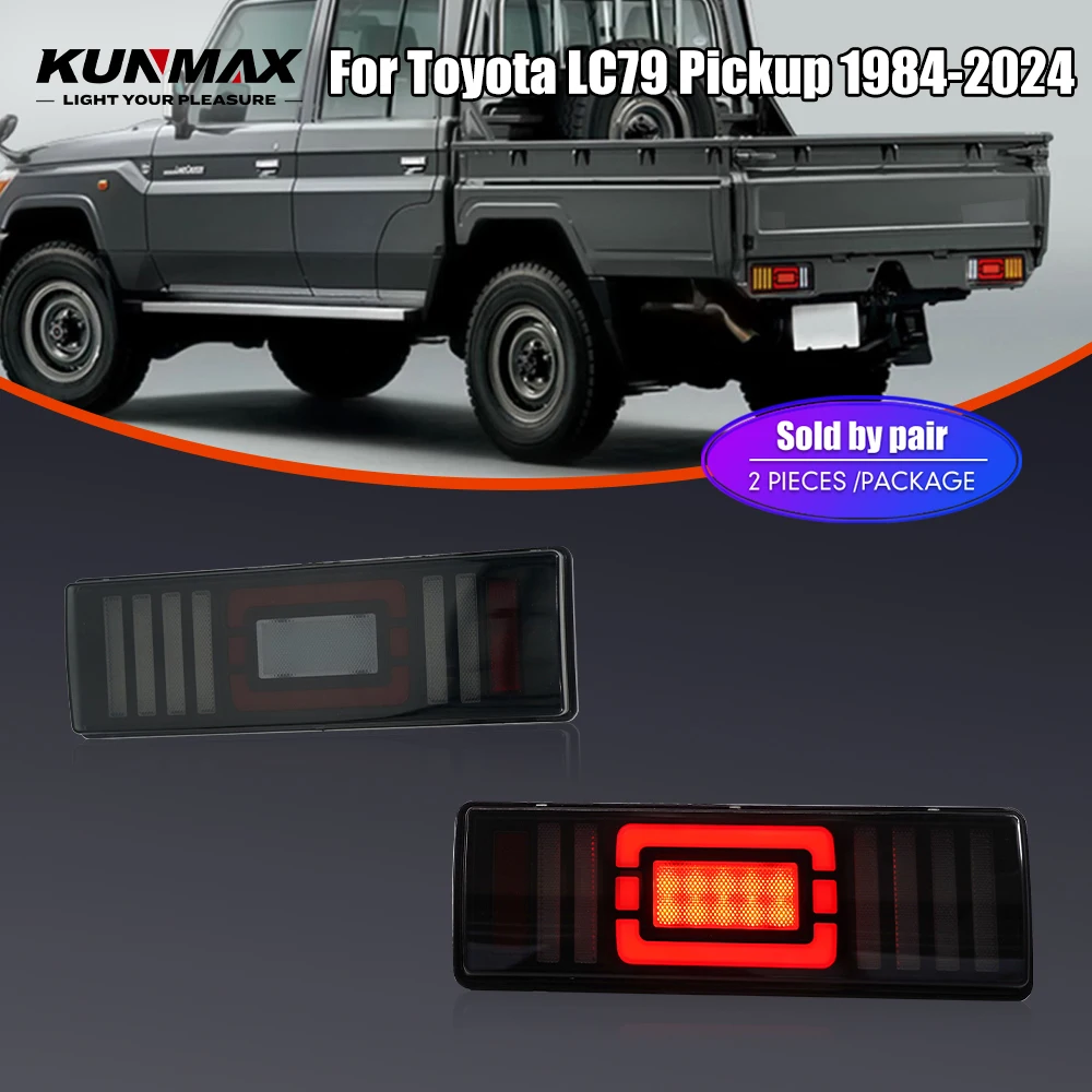 LED Car Tail Light Assembly For Toyota LC79 Pickup 1984-2024 Tail Lights DRL Turning Signals Brake Reverse Rear Lamps 2PCs