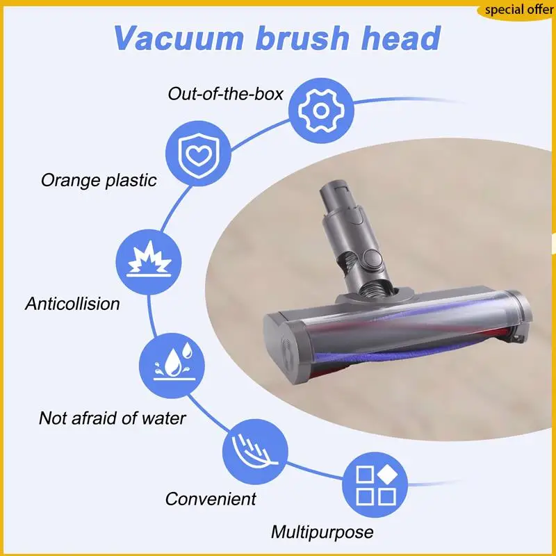 

A50I для беспроводного пылесоса Dyson V6, DC58, DC59, DC61, DC62, DC74 с зелеными светодиодами, аксессуары для щетки для пола