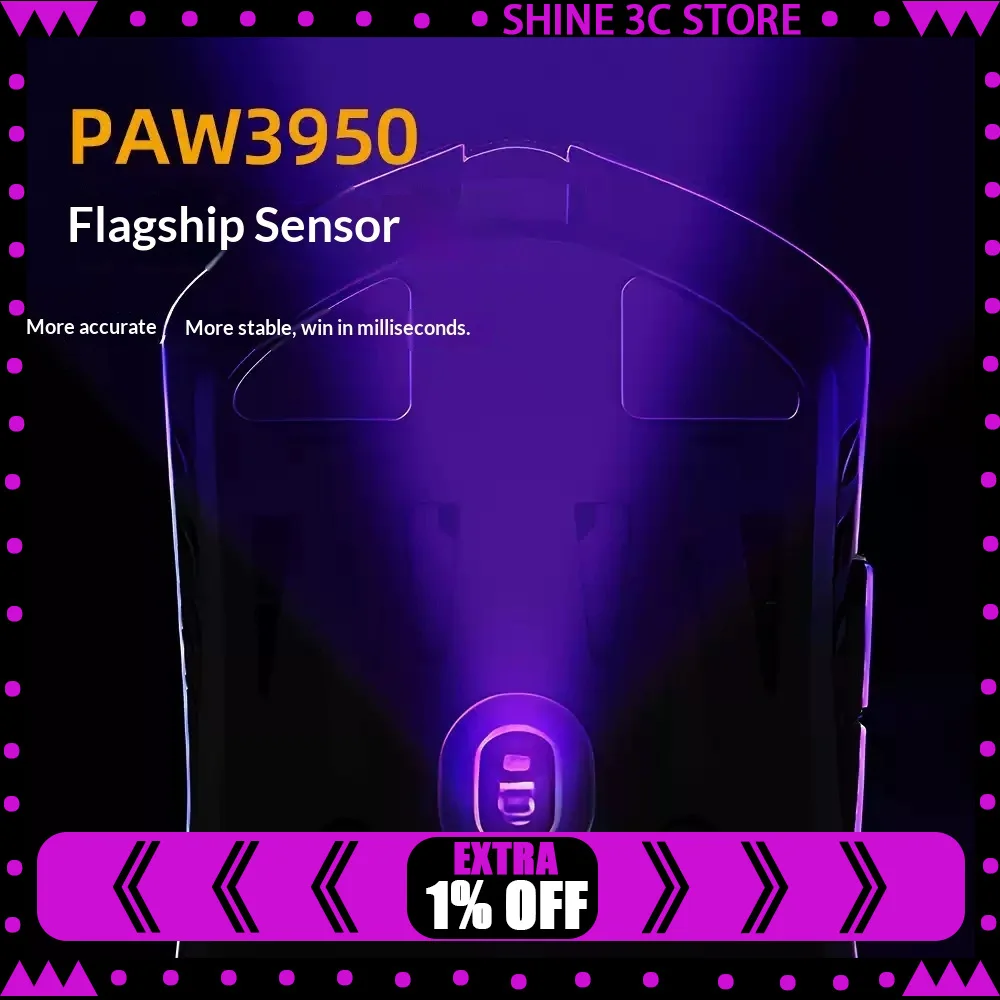 IROK HE6 Lightweight Carbon Fiber Wireless Gaming Mouse PAW3950 30000DPI 8K Polling Tri Mode