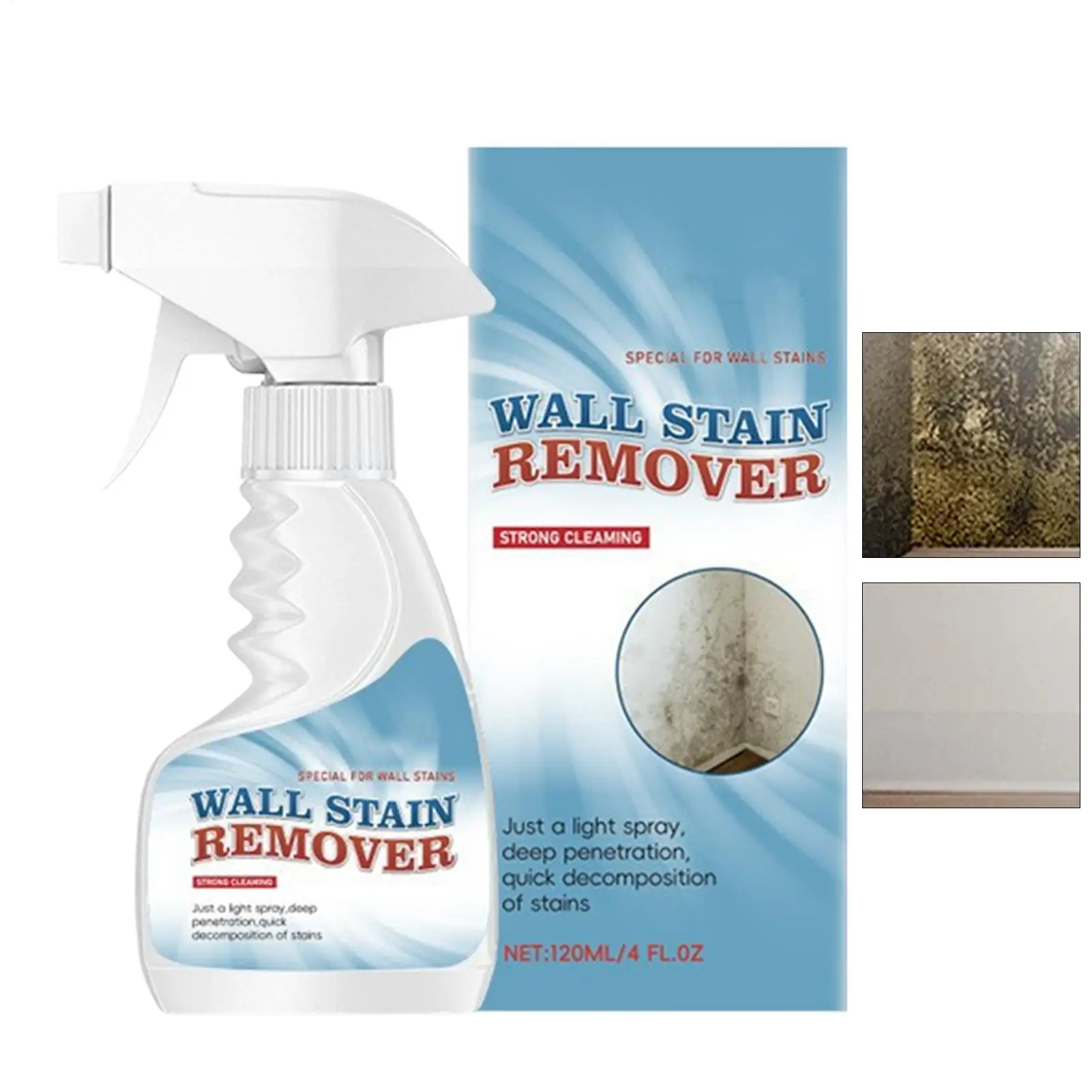 Bathroom Mold Remover 120ml Mold Stain Cleaner Instant Wall Cleaner for Bathroom Shower Household Kitchen Ceiling Toilet Sink
