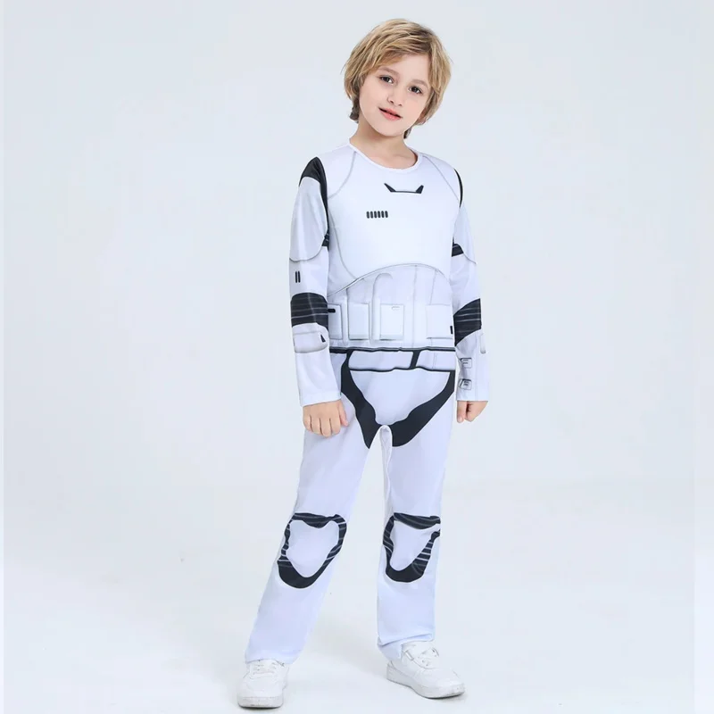 Vestido extravagante Stormtrooper para crianças, vestido de personagem infantil, festa cosplay, Halloween, fantasia de carnaval