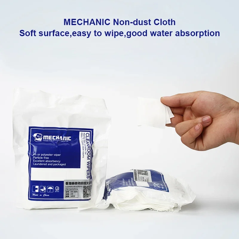 MECHANIC HK5090 HK4090 Non Dust Cloth 10*10cm Anti-static Super Soft Cleanroom Wiper For Phone Pad Tablet LCD Screen Cloth Tool