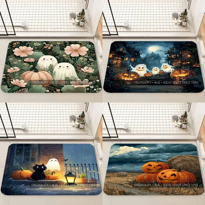 

Напольный коврик с рисунком Хэллоуина, украшение для гостиной, домашний диван, нескользящий ковер, кабинет, спальня, татами, детский мягкий напольный коврик