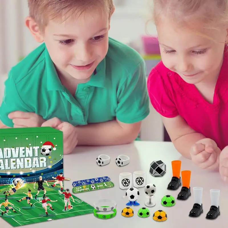 Christmas Advent Calendar 2024 Building Blocks Countdown Calendar Football Theme Kids Blocks Stress Relief Toy Xmas Gift