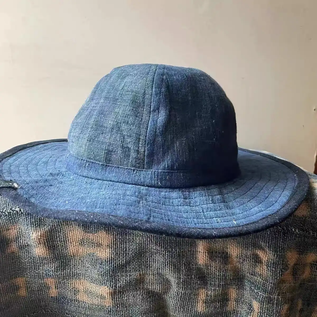 Visvim kofu ICT Bucket Cap N.D. Mud Indigo Dyed Ancient Cloth Bucket Cap