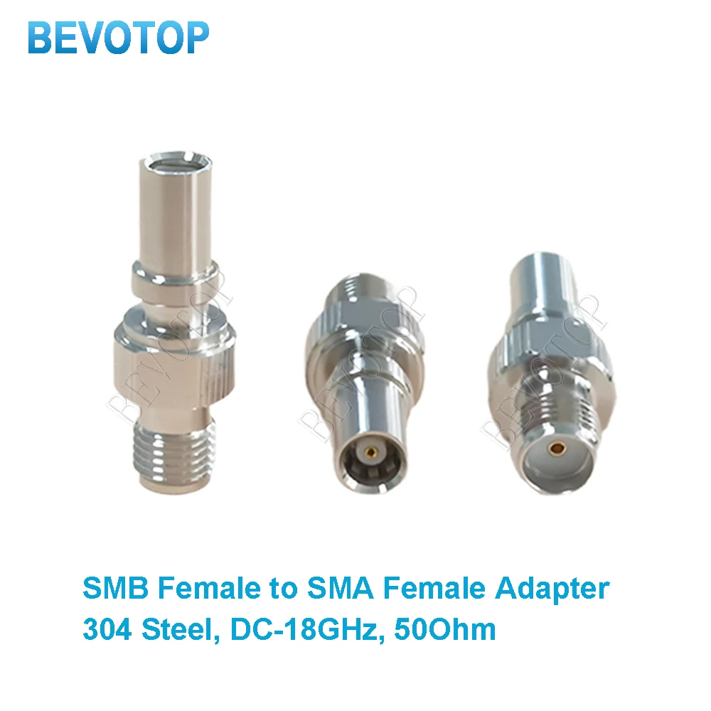1PCS SMA Female Jack to SMB Female Adapter 304 Steel VSWR≤ 1.2 DC-18.0GHz High Frequency Connector High Quality
