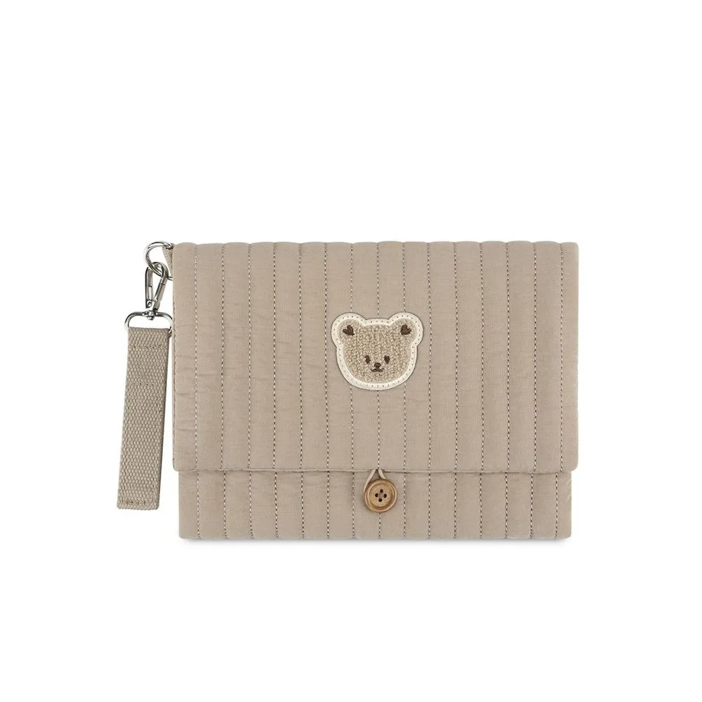 

Cute Baby Hanging Diaper Bag Multi-Compartment Cotton Foldable Storage Pouch Detachable Strap with Wipe Holder