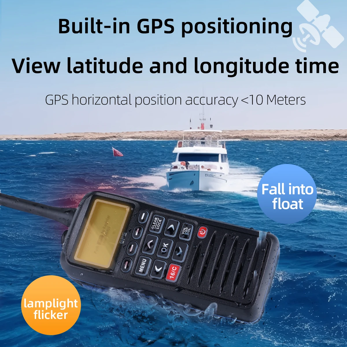 Imagem -02 - Handheld Marítimo Móvel Rádio Amador Impermeável Vhf Walkie-talkie Kayak Lifeboat Rádio em Dois Sentidos Transceptores Ksut-p38