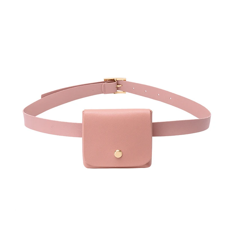 Women Mini PU Leather Fanny Pack Casual Waist Bag Girls Female Simple Classic Cell Phone Pocket Travel Purse with Removable Belt