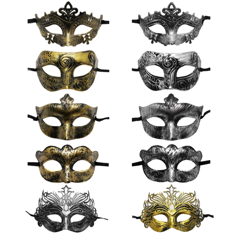 Retro Tiara Halloween Mask Unisex Sexy Eye Mask for Women Men Rome Bronze Fancy Carnival Dress Costume Party Supplies Cosplay