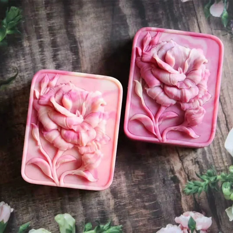 Nuovo bellissimo fiore rosa stampo per sapone in silicone rose stampi per sapone stampo per bomba da bagno argilla resina aroma gesso torta stampo