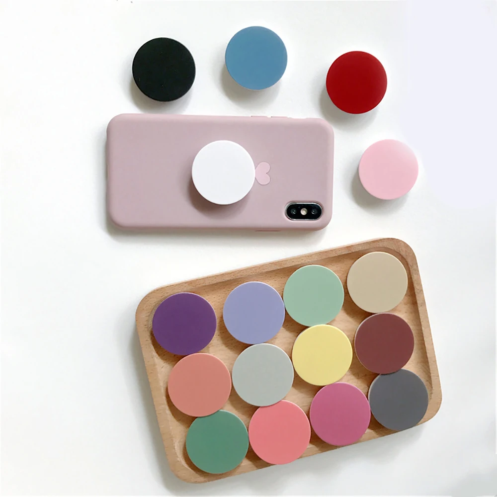 Solid Color Airbag Holder Korean Ins Style Internet Celebrity Lazy Desktop Retractable Folding Mobile Phone Holder Pop Sockets