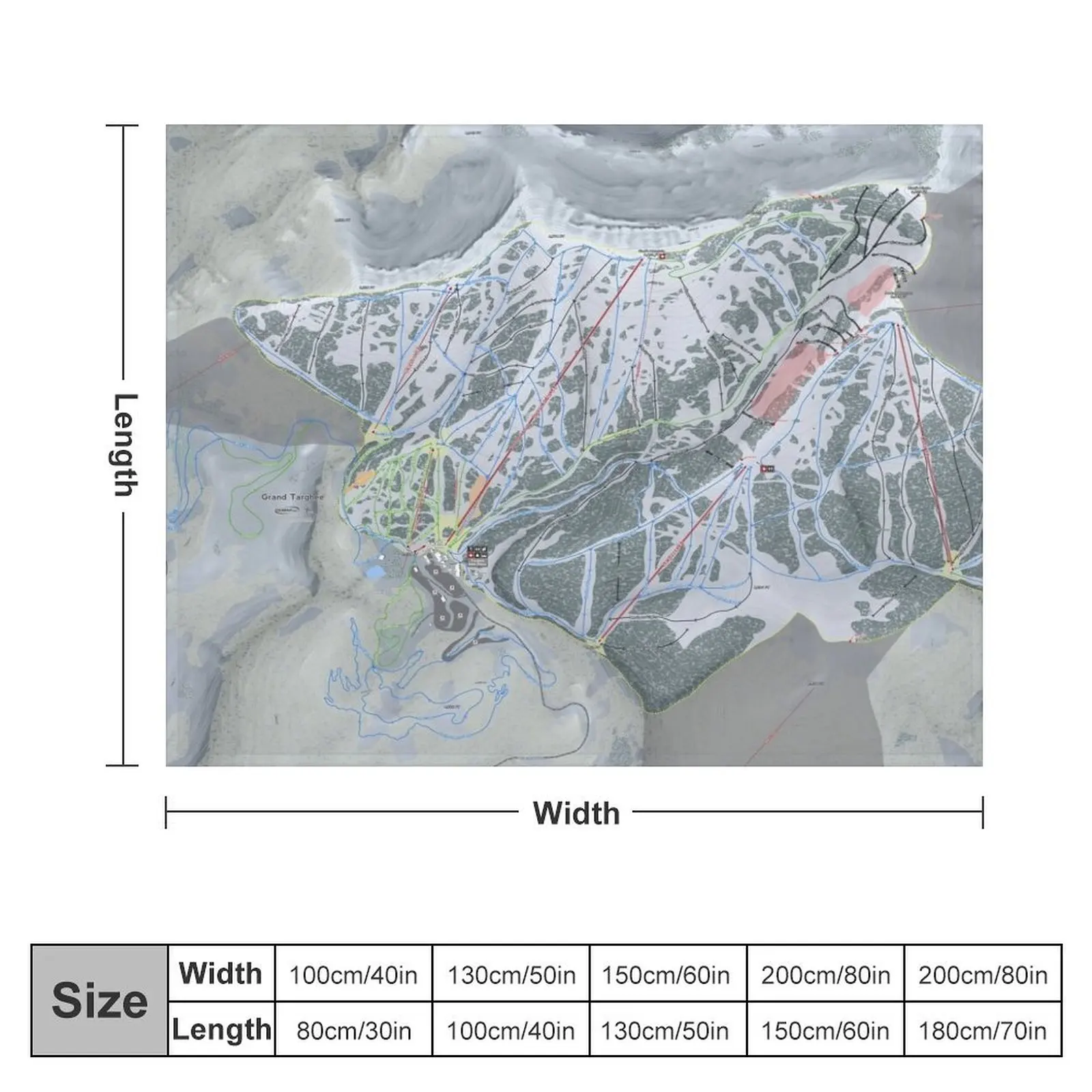 Grand Targhee Resort Trail Map Throw Blanket manga Bed Fashionable Thermal Decorative Sofas Blankets