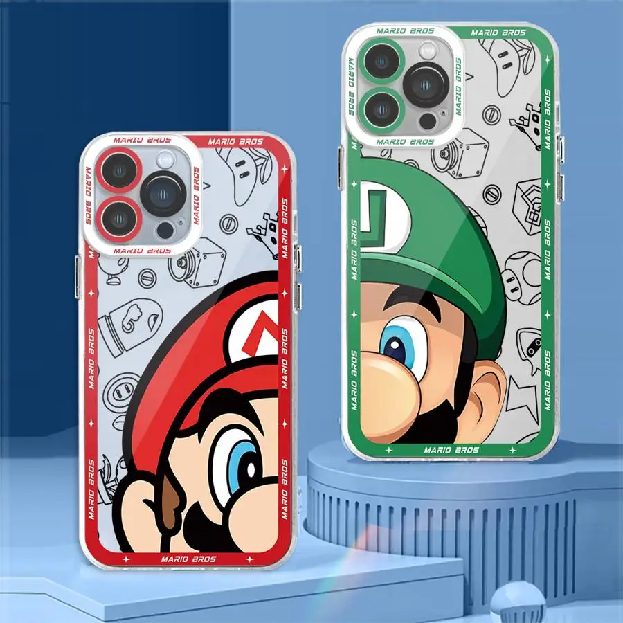 M-Mario Cartoon Cover Phone Case for Motolora Moto G22 G32 G52 G71 G72 G73 Edge 40 Clear Soft TPU