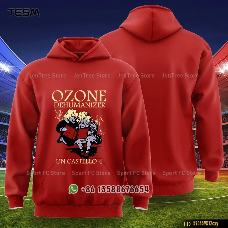 TESM Red Hoodie Family Matching Outfits Couple Casual Street Wear Loose Long Sleeve Sweatshirt Parent Child Holiday Party Top