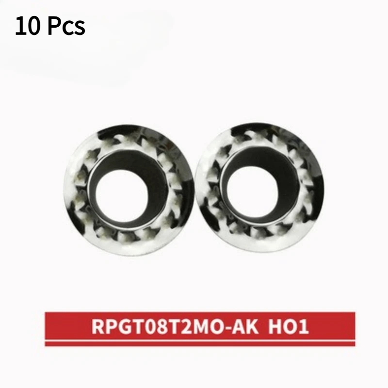 10 Pcs  RPMT08T2-JS VP15/RPGT08T2MO-AK HO1/RPMT08T2-JS PM4500/RPMT0802-TT PM4500 CNC Blade, for Steel/stainless Steel/aluminum